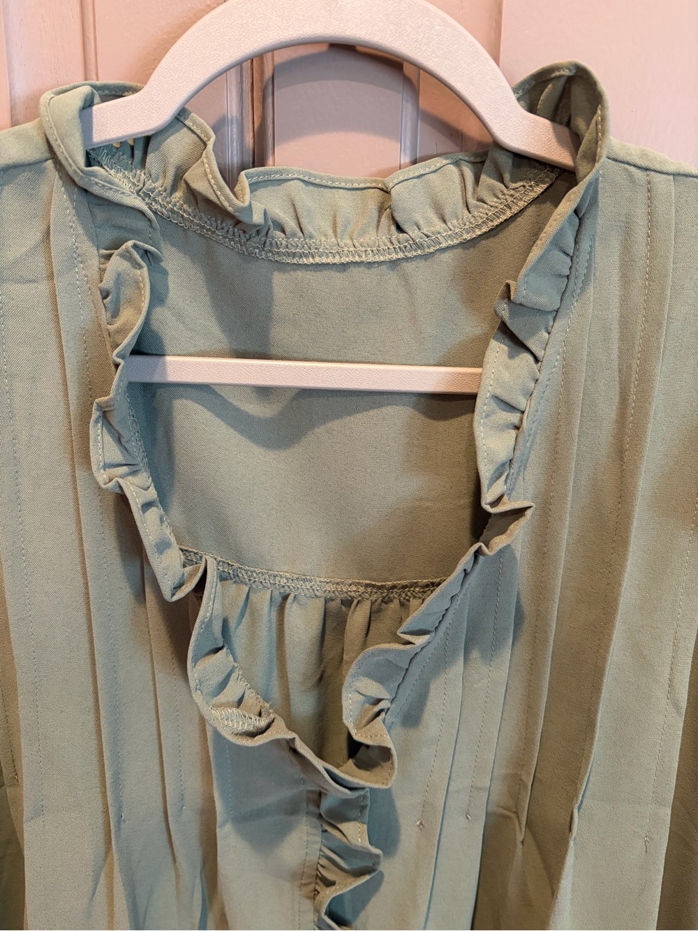 Amazon Green Ruffle Sleeve Mini Dress - Picture 3 of 8